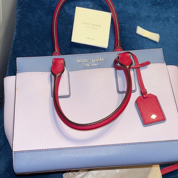 Kate Spade lilac Satchel with Red and purple Accents NWOT - Picture 5 of 5